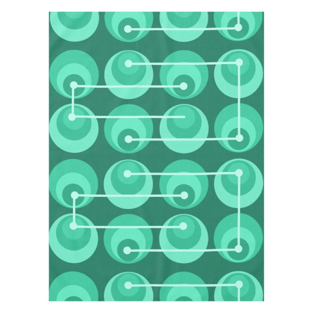 Mantel Círculos de mediados del siglo Verde azulados (Anverso)