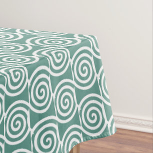Mantel Círculos espirales abstractos en verde azulado cla