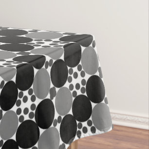 Mantel Círculos monocromos: negro blanco y gris abstracto
