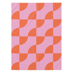 Mantel Círculos semi abstractos de naranja de mediados de
