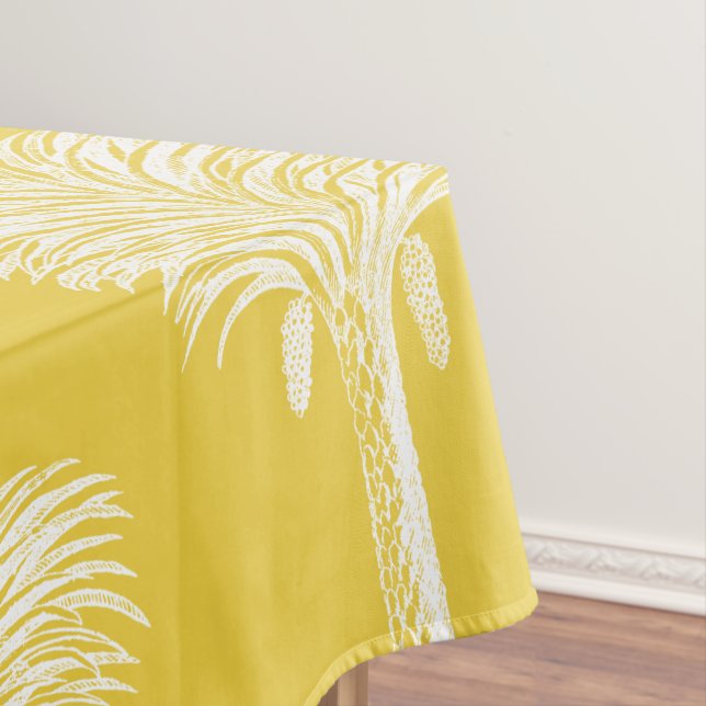 Mantel Cita tropical moderna Palm Trees Blanco Amarillo (In Situ)