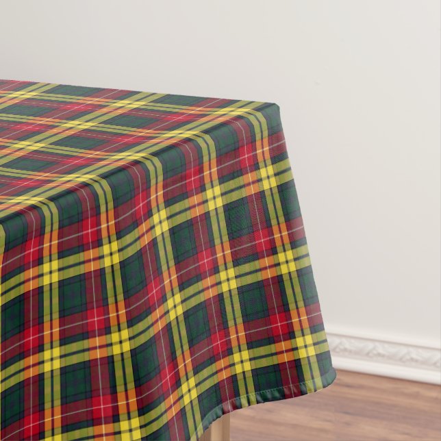 Mantel Clan Buchanan Green y Yellow Scottish Tartán (In Situ)