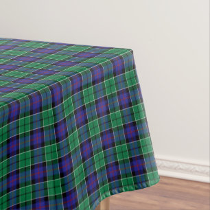 Mantel Clan Leslie Bright Blue and Green Scottish Tartán