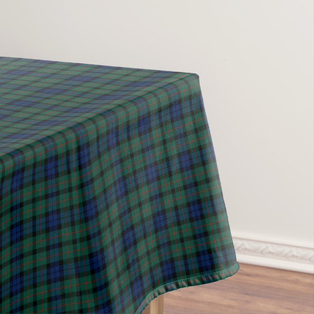 Mantel Clan MacCallum Tartán azul oscuro y escocés verde (In Situ)