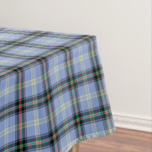 Mantel Clan tartán escocés azul claro y negro de Bell