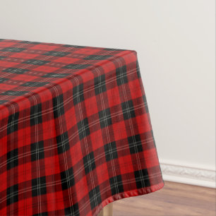 Mantel Clan tartán escocés rojo, negro, y blanco de