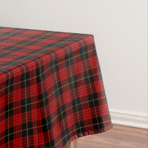 Mantel Clan tartán escocés rojo y negro de MacQueen