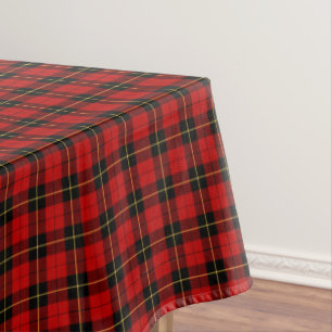 Mantel Clan tartán escocés rojo y negro de Wallace
