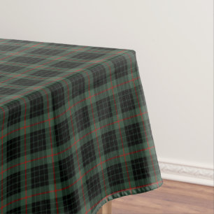 Mantel Clan tartán escocés verde oscuro y negro de Gunn