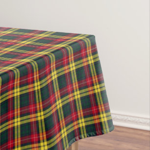 Mantel Clan tartán escocés verde y amarillo de Buchanan
