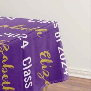 Mantel Clase de 2024 Graduado's Name Purple White Gold