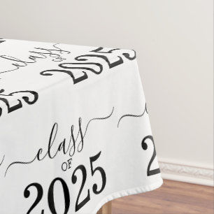 Mantel Clase de 2025 Elegante en blanco y negro