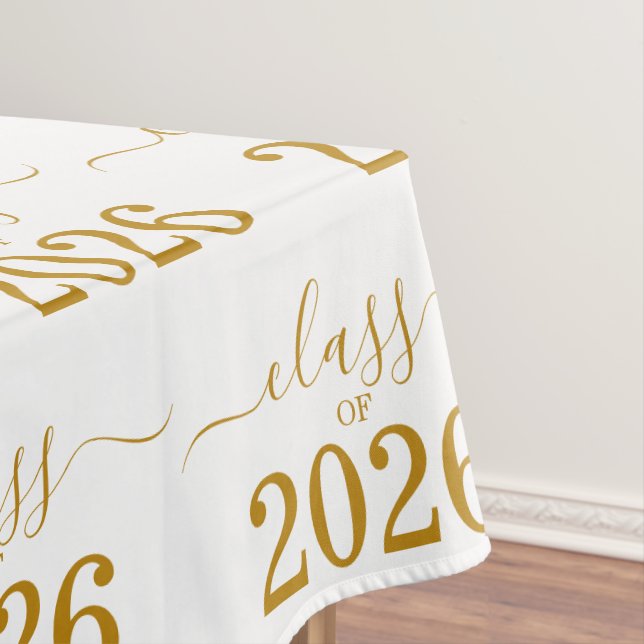 Mantel Clase de 2026 Elegante letra dorada (In Situ)