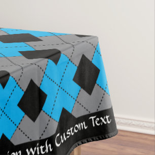 Mantel Clásico Argyle Blue Diamond Personalizado