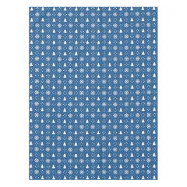 Mantel Clásico Blue White Snowflakes Christmas Treps
