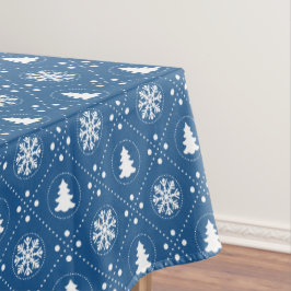 Mantel Clásico Blue White Snowflakes Christmas Treps