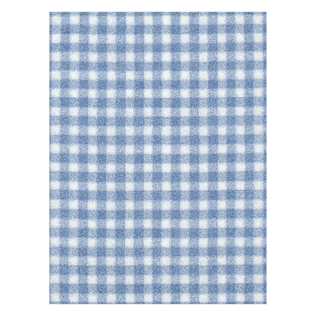 Mantel Clásico Cuadro Gingham Azul y Blanco (Anverso)