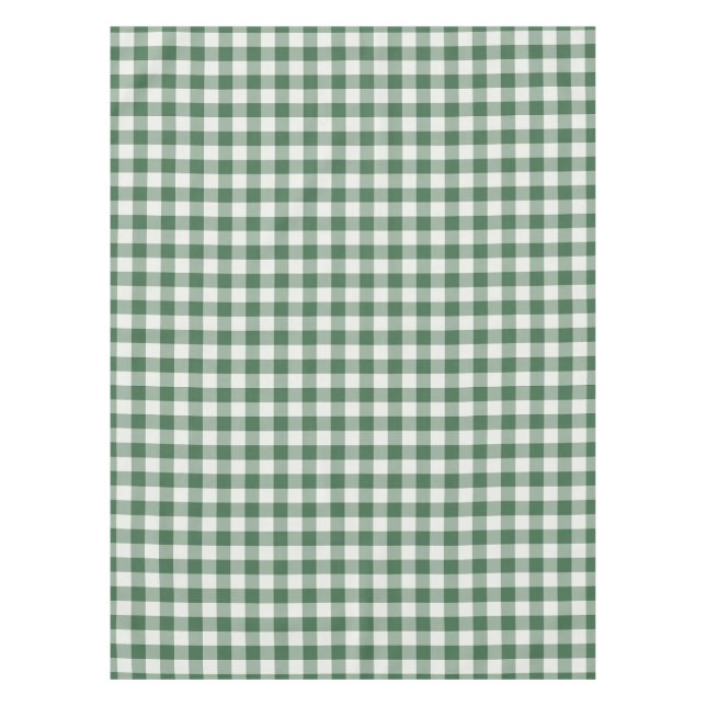 Mantel Clásico Gingham Plaid Verde Bosque (Anverso)
