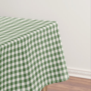 Mantel Clásico Gingham Verde Navidad Cuadro de Plaid