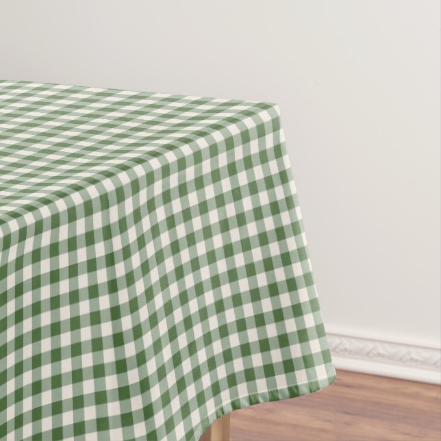 Mantel Clásico Gingham Verde Navidad Cuadro de Plaid (In Situ)