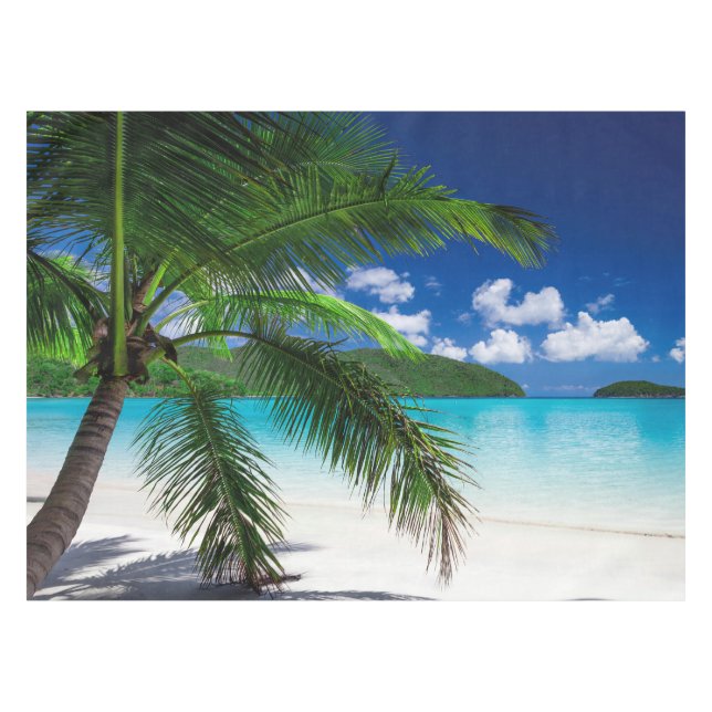 Mantel Clásico paraíso de la Playa Tropical (Frente (Horizontal))