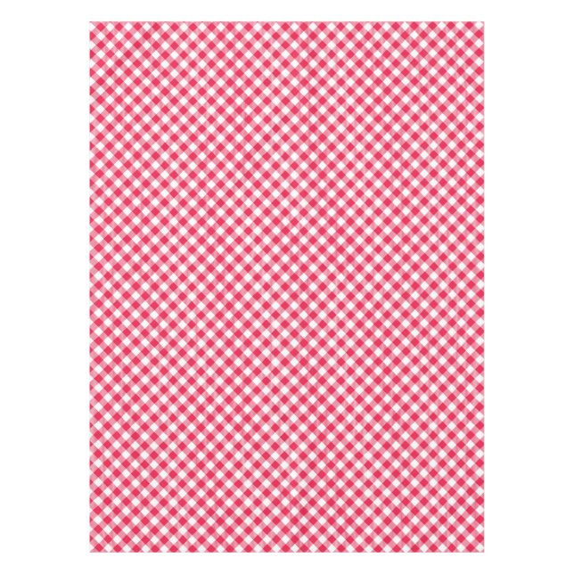 Mantel Clásico Patrón de Gingham Rojo y Blanco Rústico (Anverso)