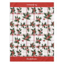 Clásico Plaid de Navidad Nombre de Familia de Baya