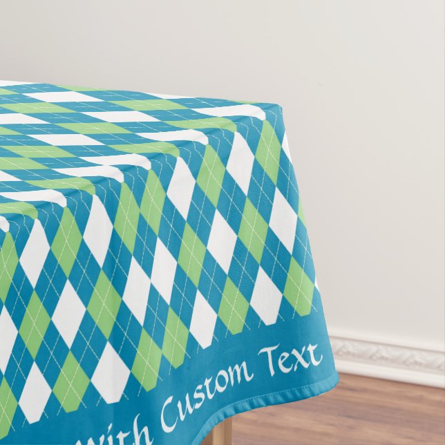 Mantel Clásico Retro Azul Lime Verde Argyle Diamant (In Situ)