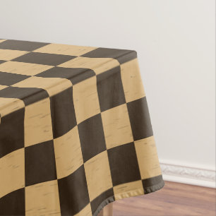 Mantel Clásico tablero de ajedrez marrón y beige