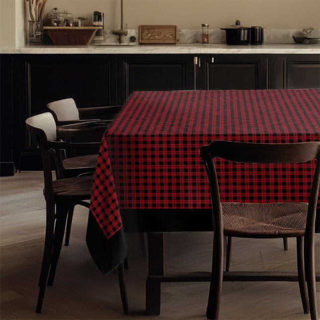 Mantel Clásico Tartán Tablecloth Red Black para vacacione (Classic Tartan Tablecloth Red Black for Holidays)