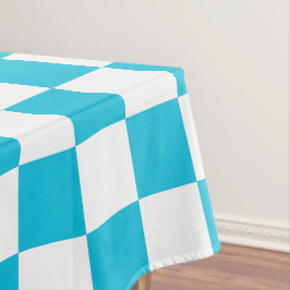 Mantel Classic aqua blue checkerboard