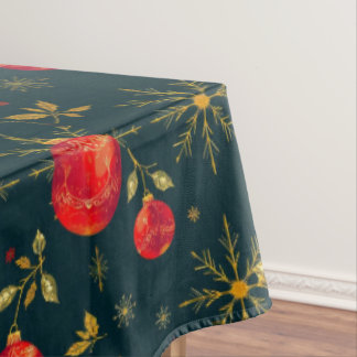 Mantel Classic Dark Red & Gold Christmas Tablecloth