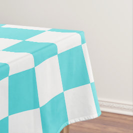 Mantel Classic visual turquoise blue checkerboard