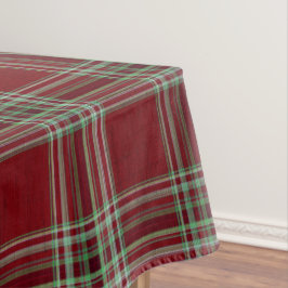 Mantel Classy Vintage Red Green Textured Tartan Plaid