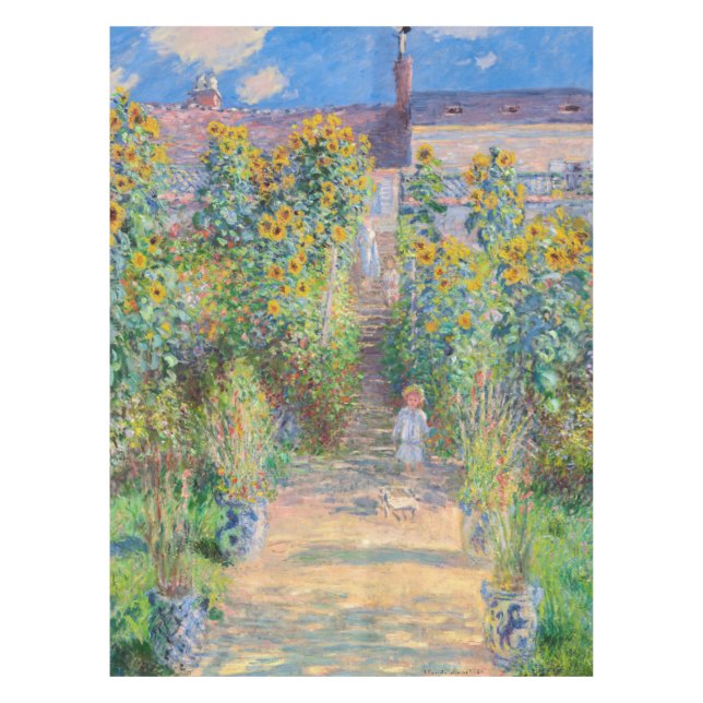 Mantel Claude Monet - El jardín del artista en Vetheuil (Anverso)
