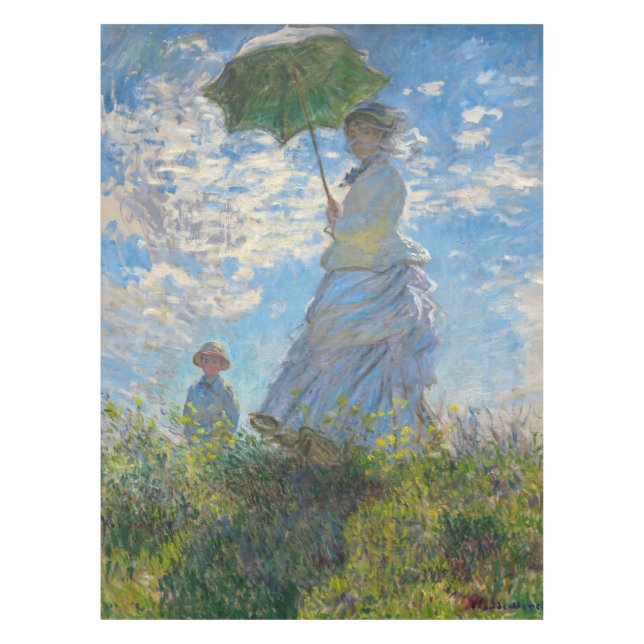 Mantel Claude Monet - El paseo, mujer con sombrilla (Anverso)