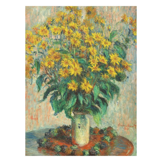 Mantel Claude Monet - Flores de alcachofa de Jerusalén (Anverso)