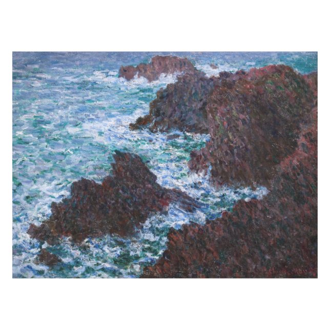 Mantel Claude Monet - Las rocas en Belle-Ile, Costa Salva (Frente (Horizontal))
