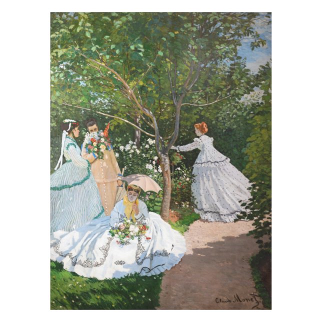 Mantel Claude Monet - Mujeres en el jardín (Anverso)