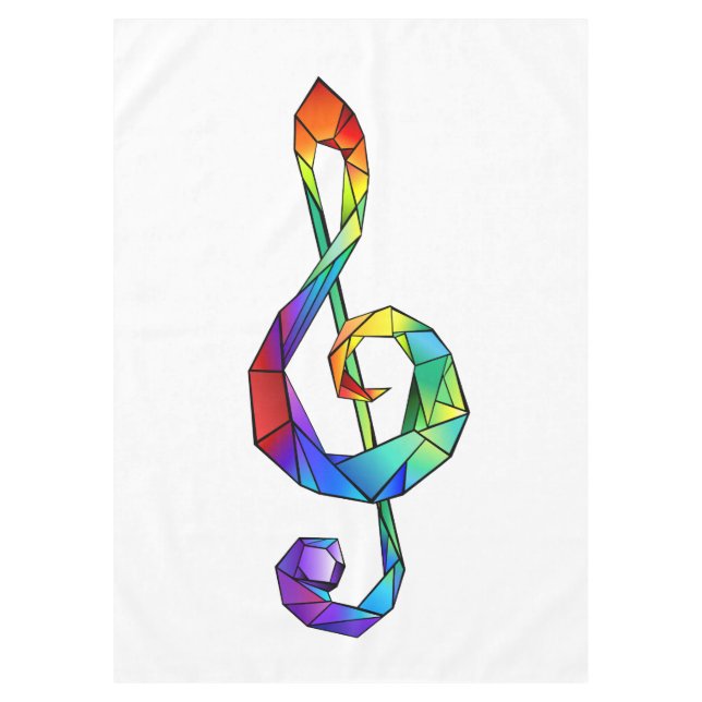 Mantel Clef de clave musical arcoiris (Anverso)