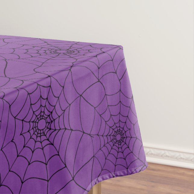 Mantel Cobwebs de Halloween Purple Spiders (In Situ)