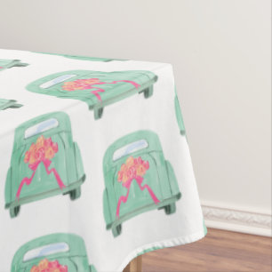 Mantel Coche de novia con textura verde