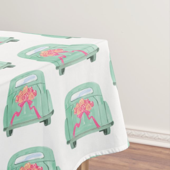 Mantel Coche de novia con textura verde (In Situ)