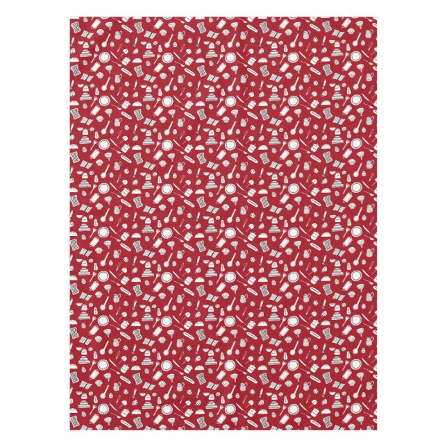 Mantel Cocina Retro Rojo (Anverso)