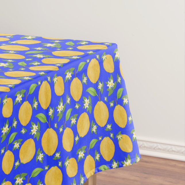 Mantel Colección Lemon Bloom azul estampado (In Situ)