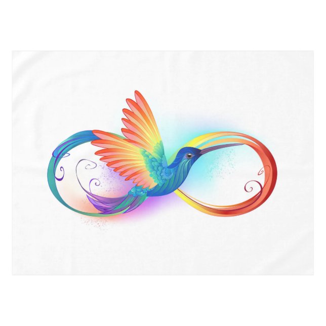 Mantel Colibrí arcoiris con símbolo Infinity (Frente (Horizontal))