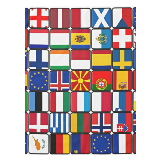 Mantel Collage de bandera internacional (Anverso)