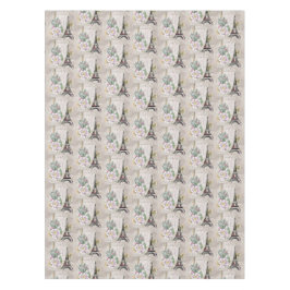 Mantel Collage de flores de época y patrón de la Torre Ei