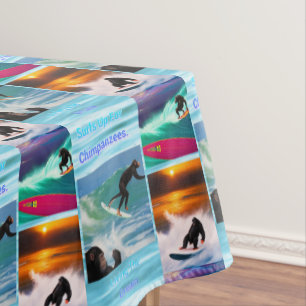 Mantel Collage de fotos Chimpanzees Surfing, Tablecloth