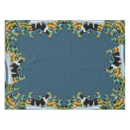 Mantel Collie fronterizo en árbol de navidad del bosque d